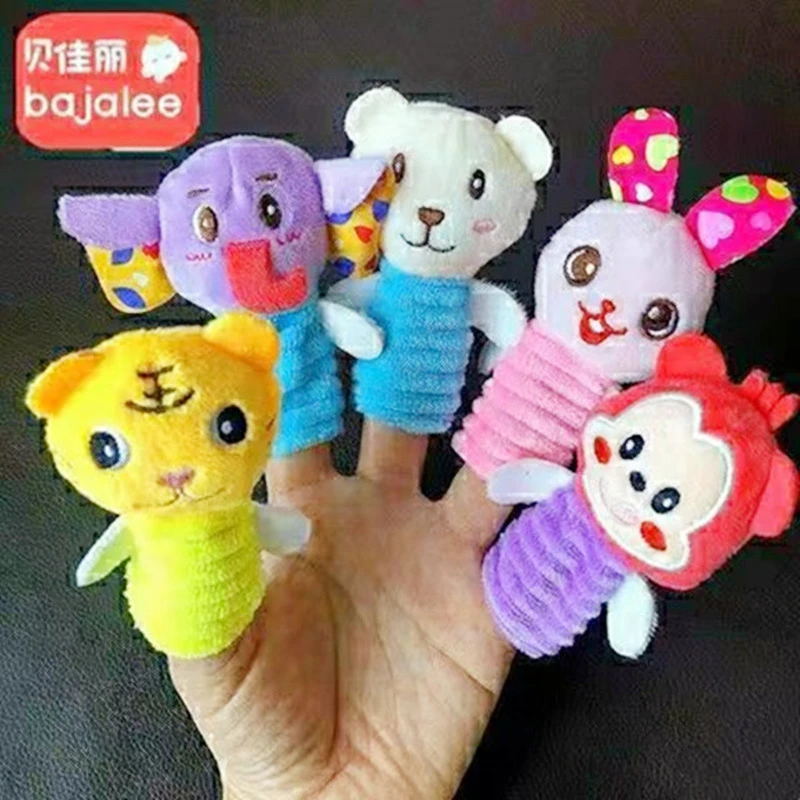 婴幼儿手指偶早教益智毛绒玩具宝宝0-3岁动物卡通讲故事手指偶手