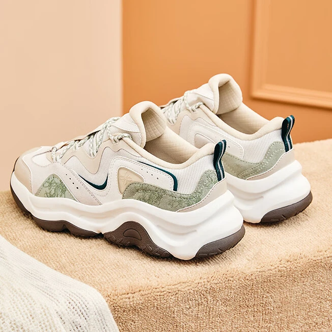 ANTA/安踏蛋挞鞋老爹鞋女秋网面透气软底增高潮流休闲鞋122438886