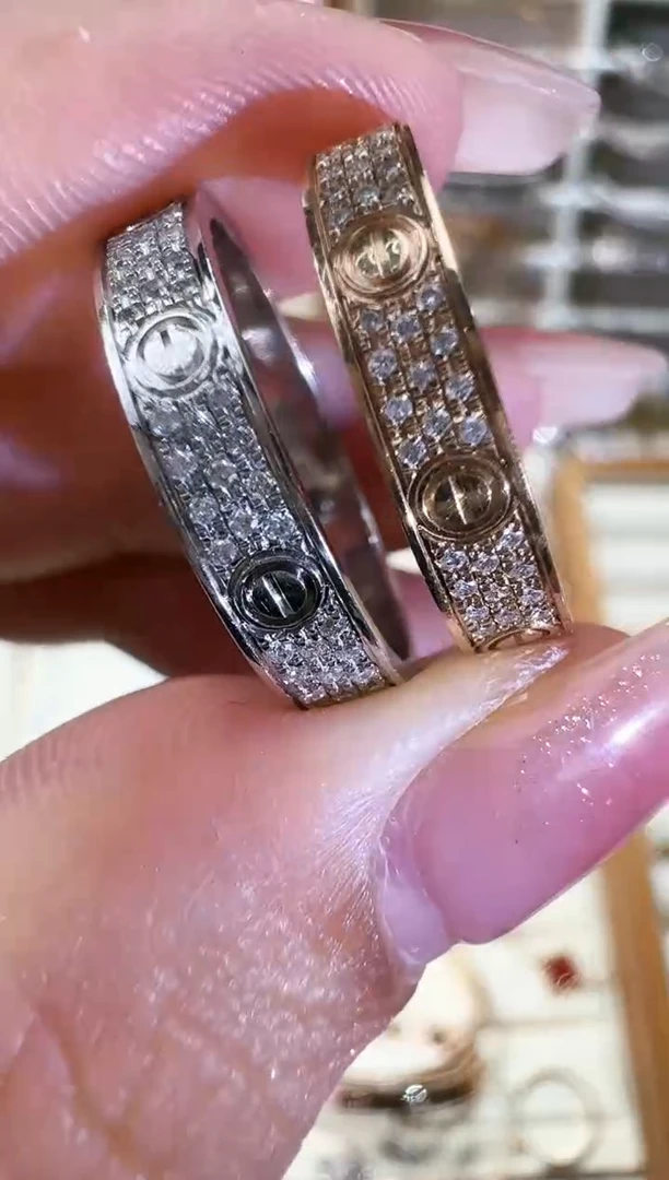 【闪购商品】钻石戒指18K金镶嵌窄版满天星（多样性发货发其一）