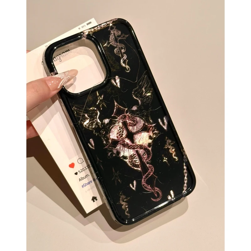 SMBLCE暗黑克罗心小蛇适用iPhone16冰川手机壳华为vivo小米oppo套