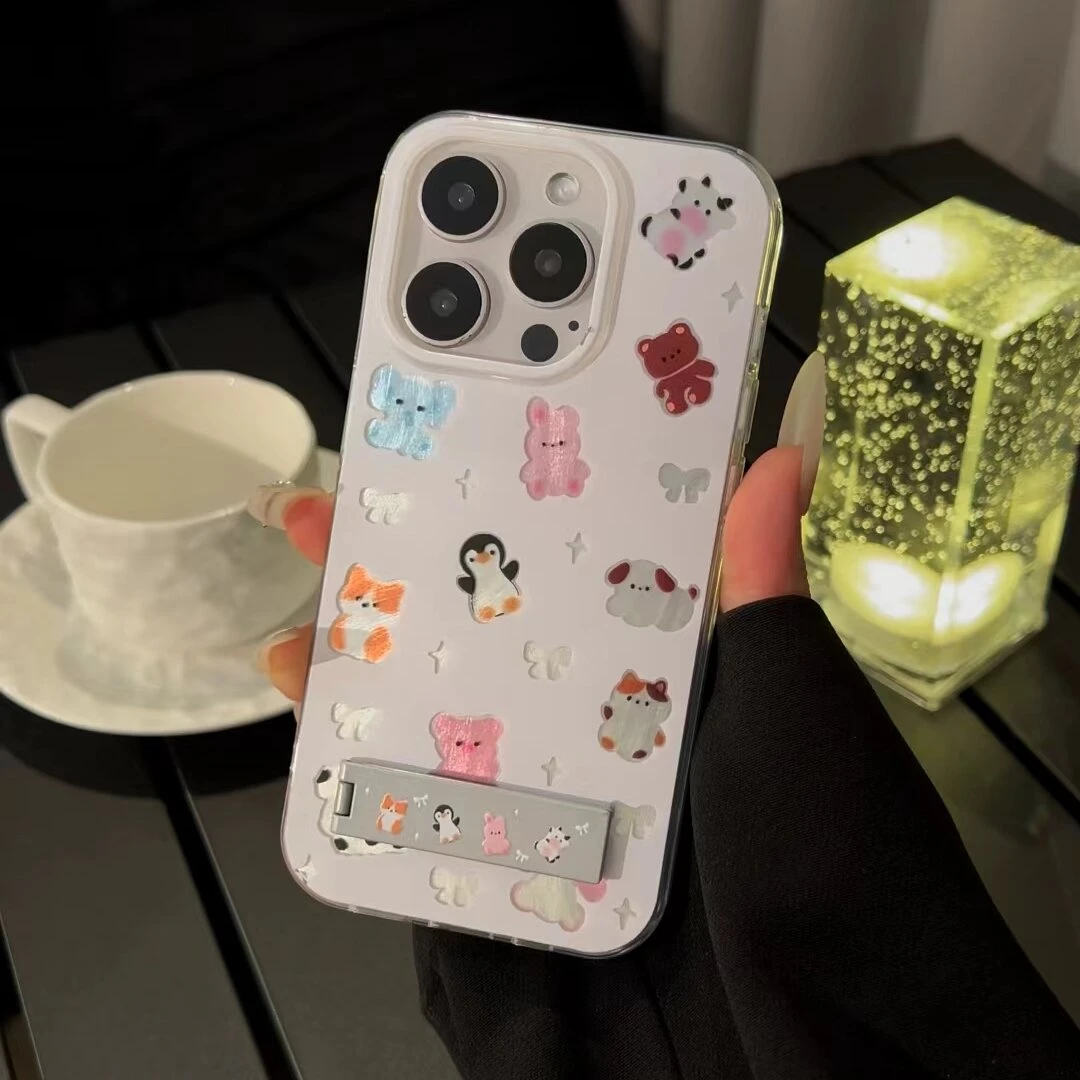 SMBLCE彩色镂空小动物适用iPhone15/14pro手机壳华为vivo小米oppo