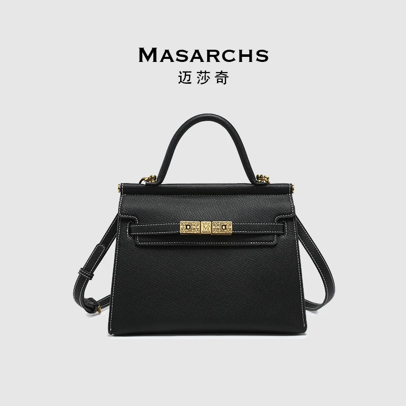 Masarchs/迈莎奇新款高定气质时尚单肩包-MS6003黑金色