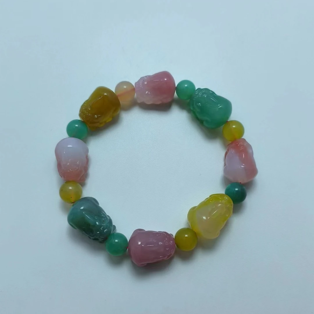 糖果色盐源貔貅手串 B4552 多样性发货一件发货 气质时尚珠宝素款