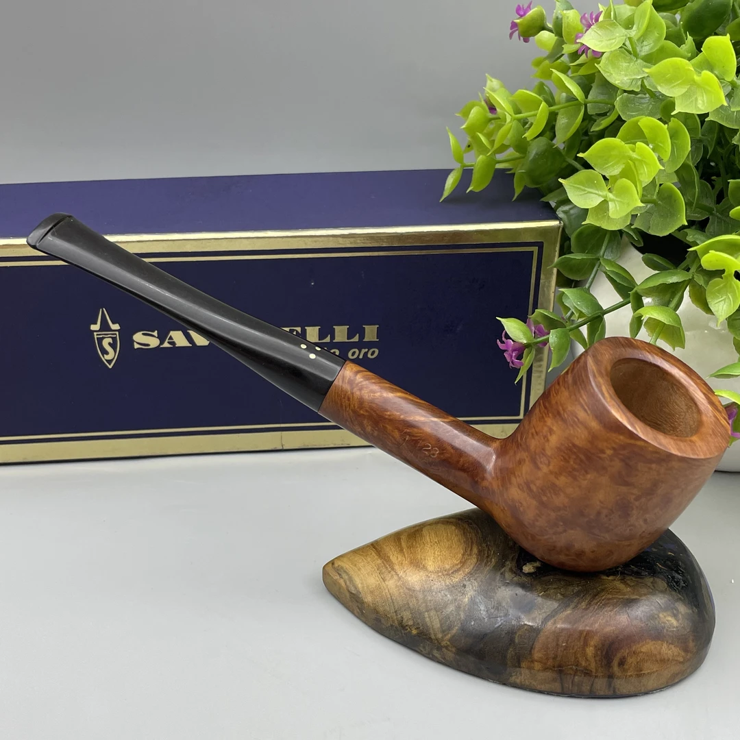 意大利老沙分三点金三毫米烟道手工艺品石楠木烟斗烟具