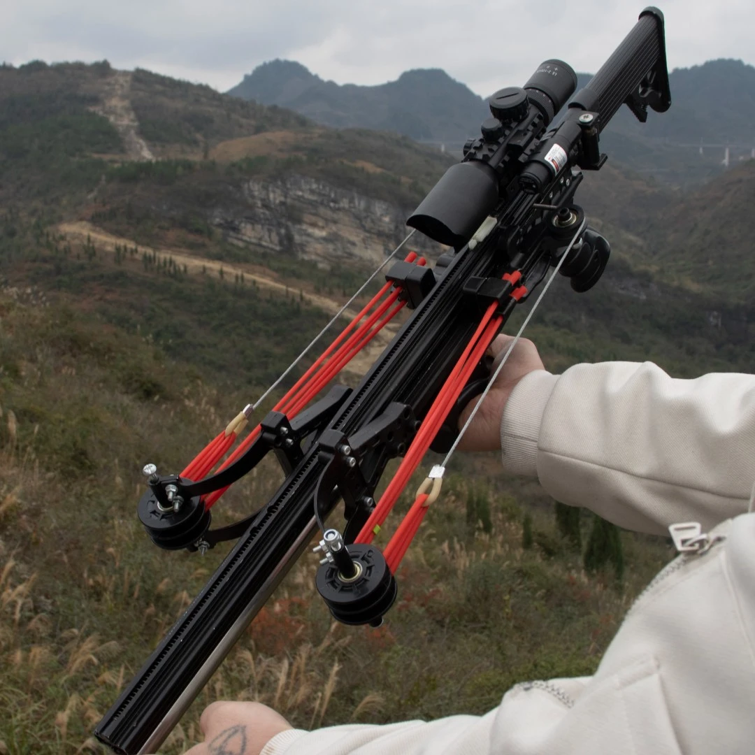 龙胆十代X 50连发钢珠弹弓皮筋复合弓户外精品加粗滑膛弓