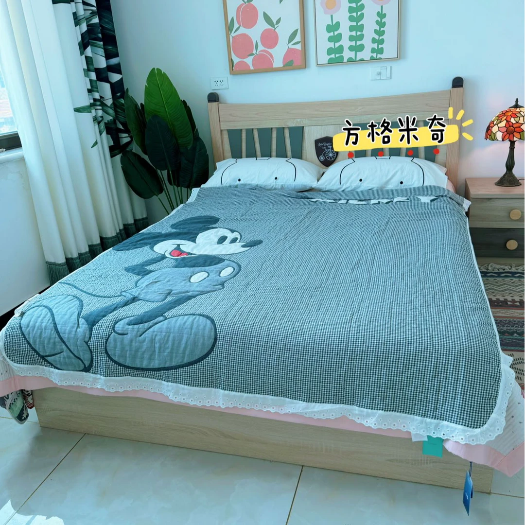 【麦织专属】新款泡芙被纯棉材质方格米奇150*200