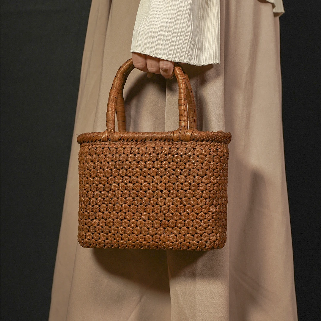 【藤职人非遗藤包】野生葡萄藤包·纯手工编织包·3厘六角花小手提包