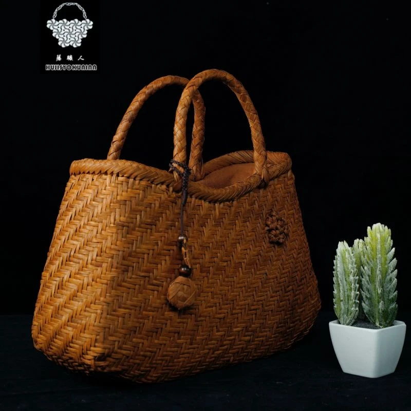 【藤职人非遗藤包】野生葡萄藤包·纯手工编织包·3厘平网编月牙包