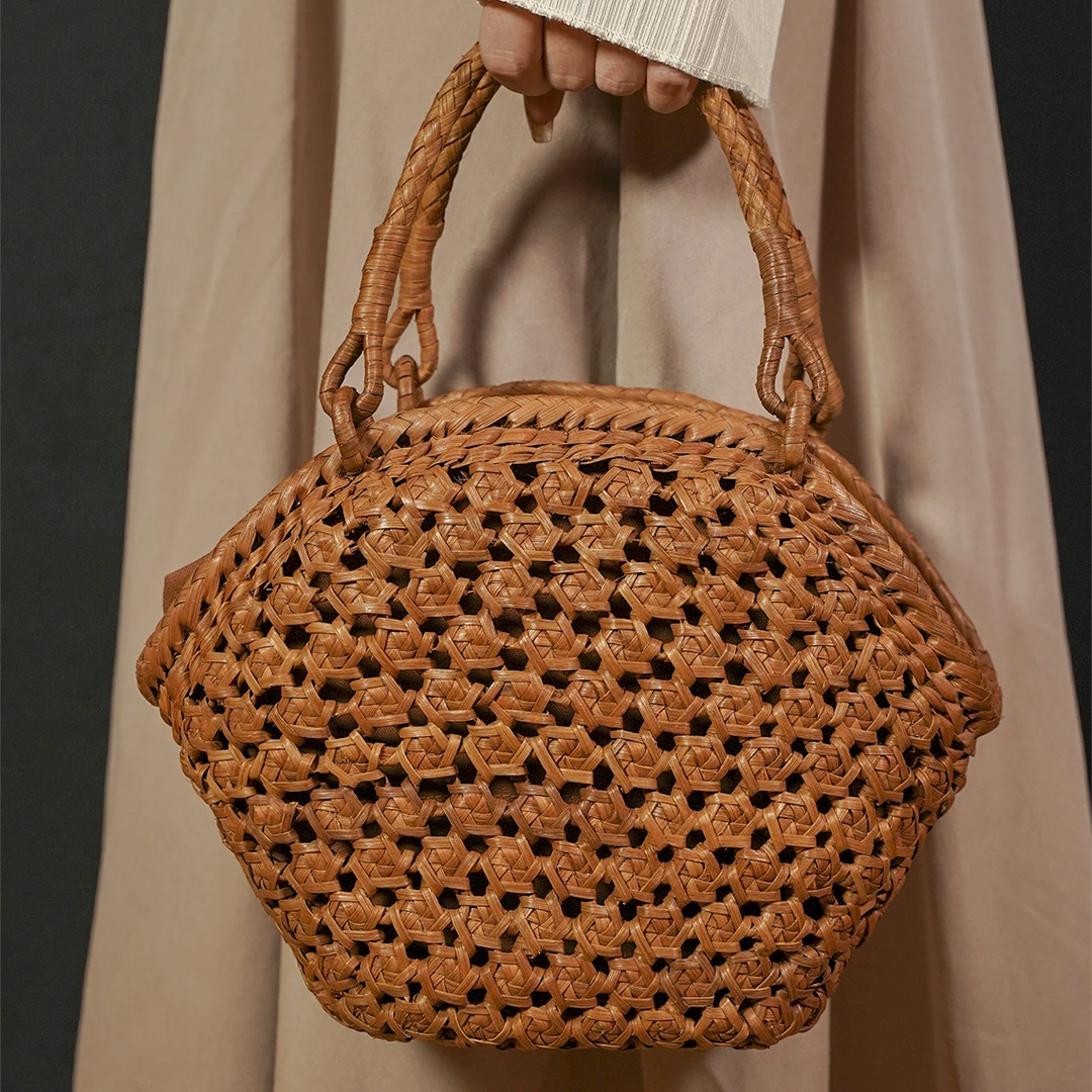 【藤职人非遗藤包】野生葡萄藤包·纯手工编织包·5厘玫瑰花编手提包