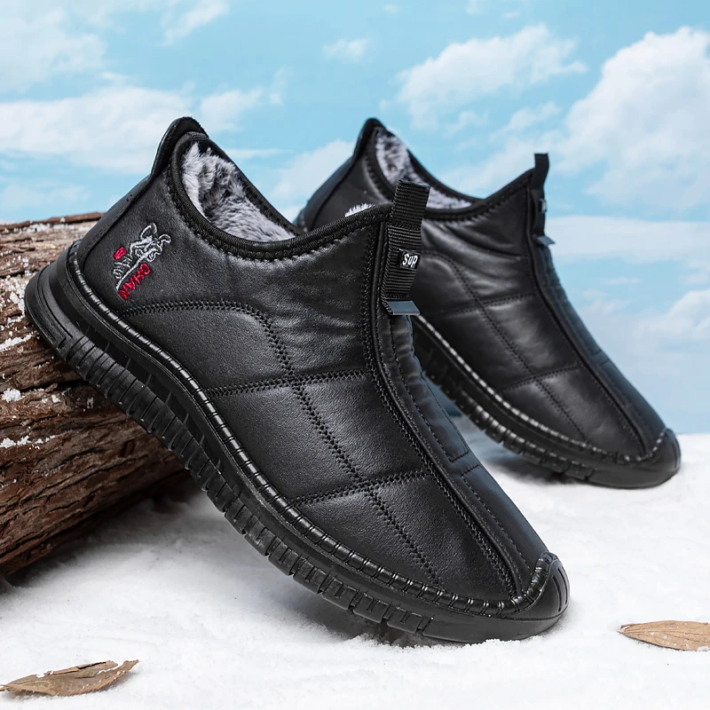 冬季厚底老北京棉鞋男棉鞋时尚舒适加绒加厚中老年爸爸鞋防滑鞋