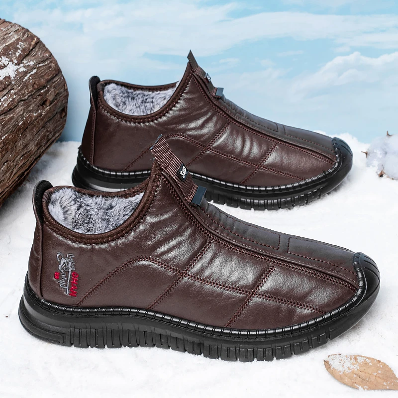 爆款冬季户外棉靴加绒加厚防滑一脚蹬时尚潮流棉靴雪地靴