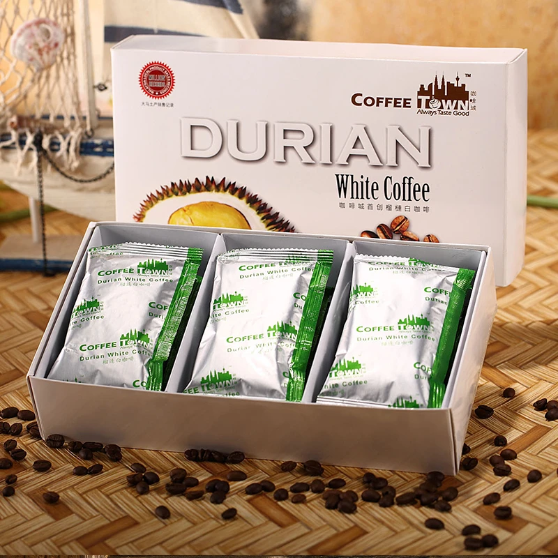 Coffee Town咖啡城榴莲白咖啡马来西亚进口速溶咖啡奶粉调配12条