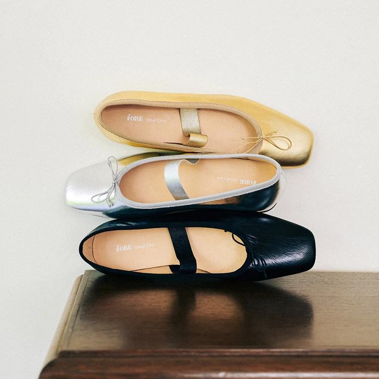 IORE理想矿石设计师原创秋季可甜可气质蝴蝶结平底芭蕾单鞋