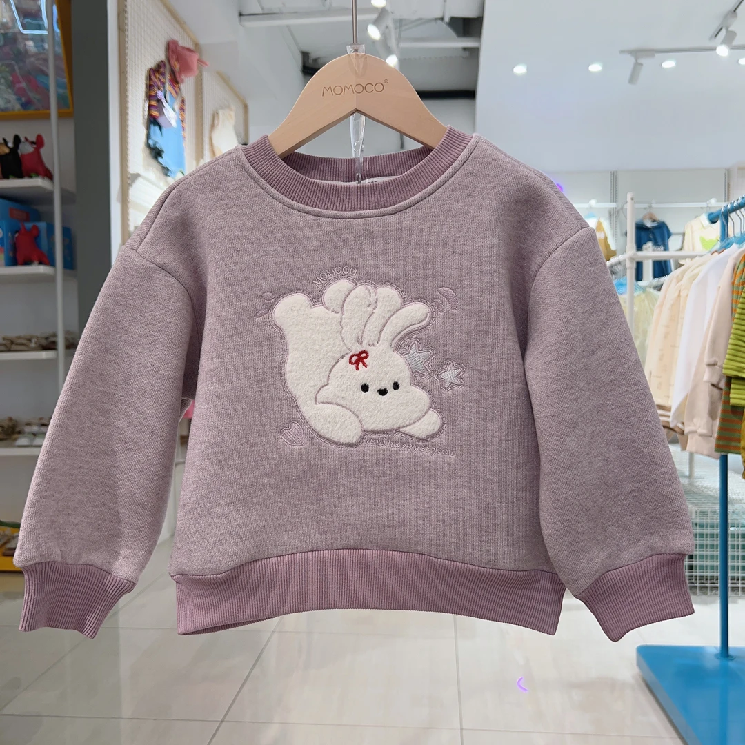 MOMOCO秋冬女童甜美贴布绣卫衣75830232022