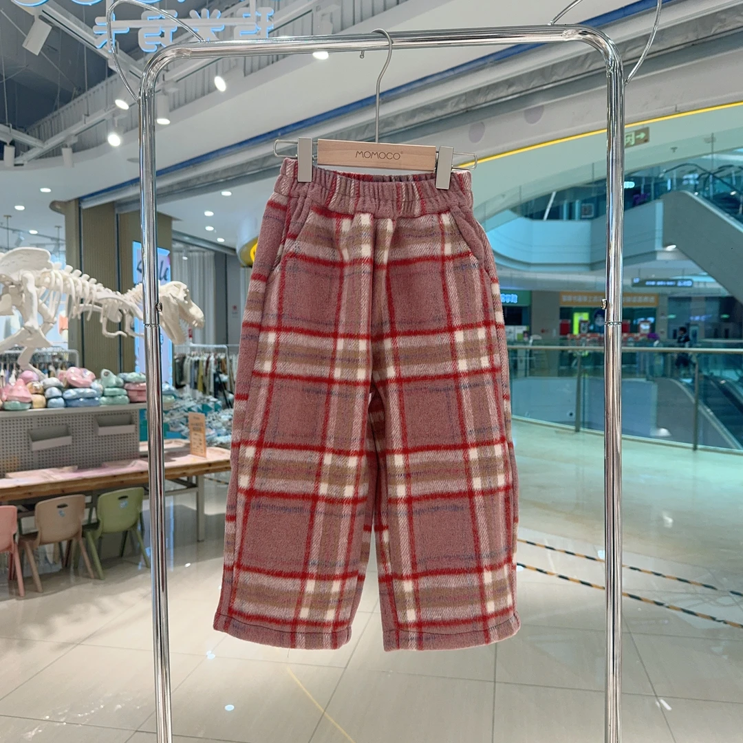 MOMOCO冬季格子时尚百搭加厚布裤75830354005