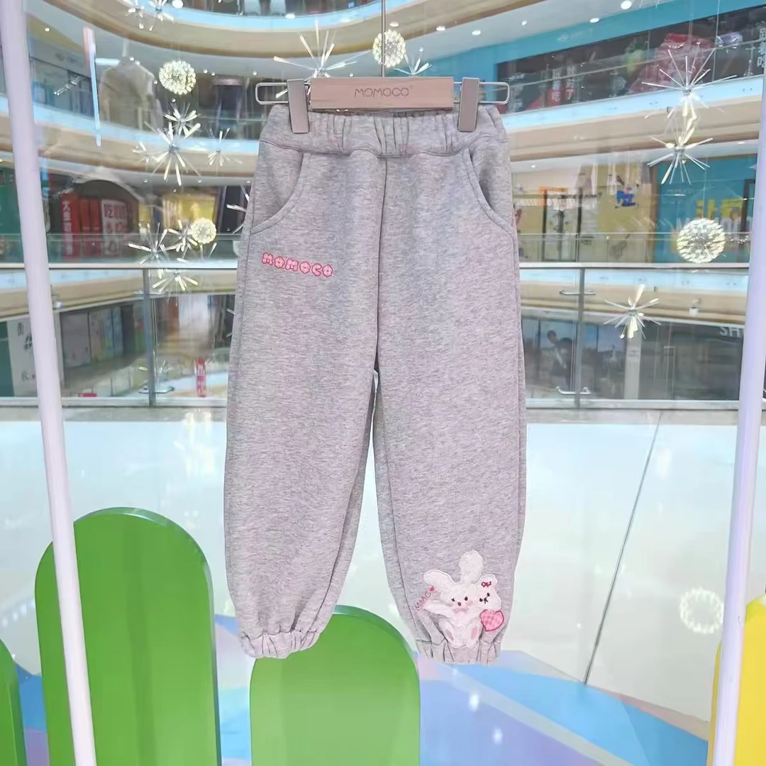 2024冬款女童时尚兔子贴布绣加绒卫裤75880369001