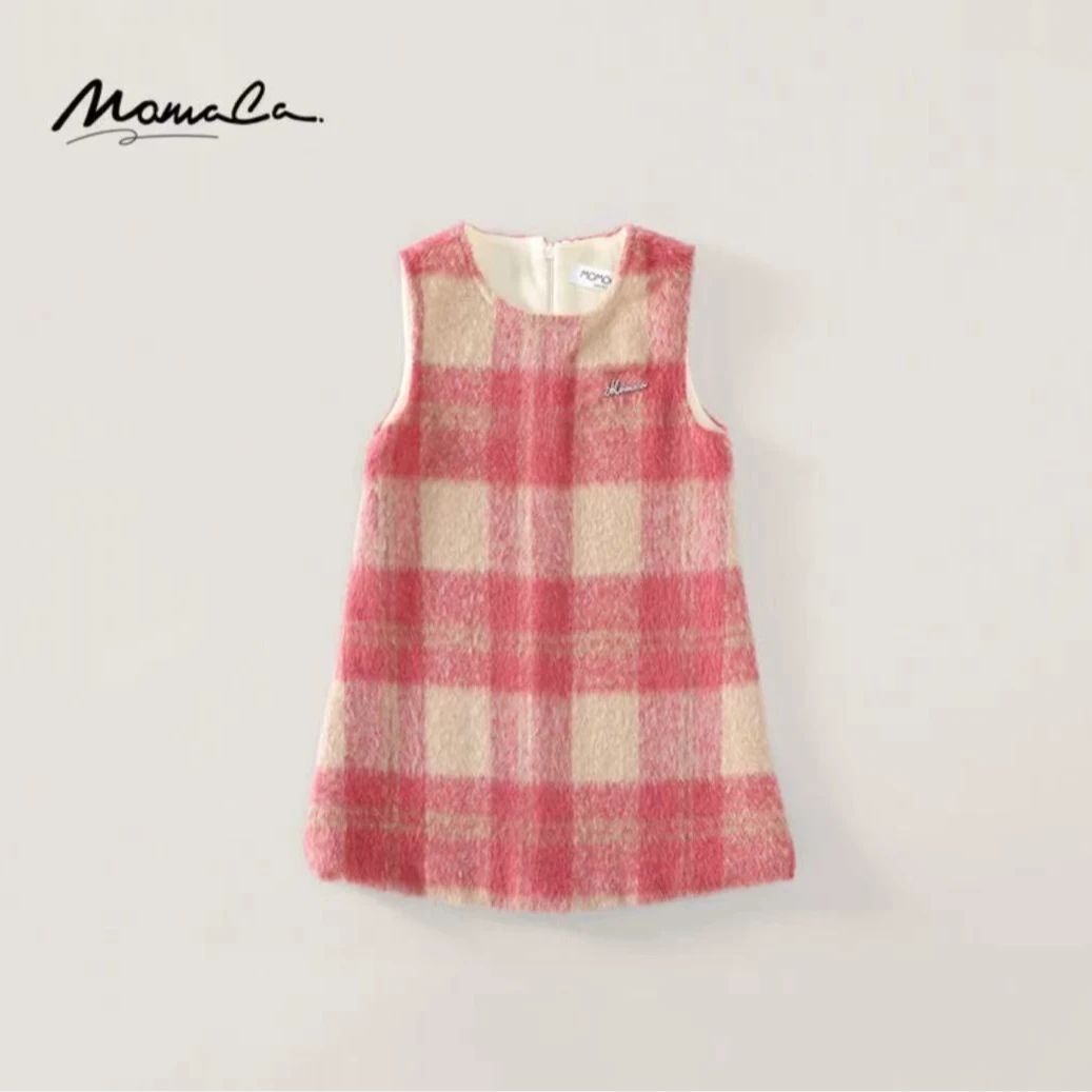 MOMOCO女童冬季新款时尚甜美格子裙75830470002