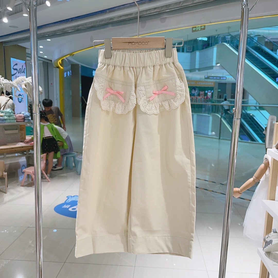MOMOCO秋季女童花边纯色时尚布裤75730354003