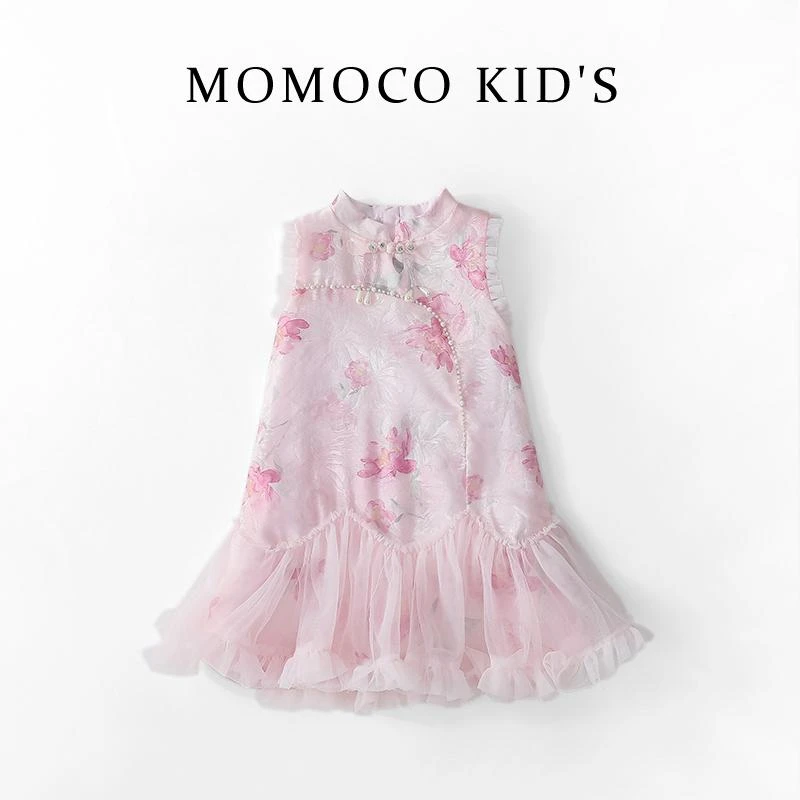 MOMOCO女童国风旗袍裙公主纱裙夏款6-12岁绣花新款75630470013
