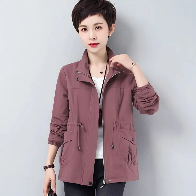 【有内衬】短外套女春秋2025新款宽松大码中老年休闲宽松短款夹克