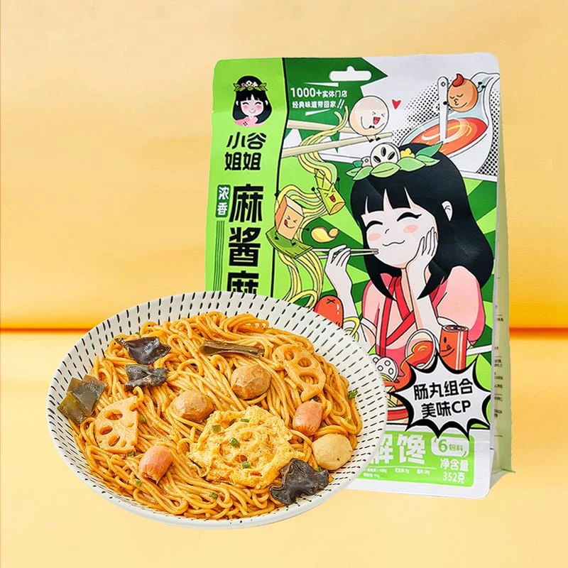 小谷姐姐麻辣烫抚顺麻辣拌宵夜零食袋装酸甜骨汤拌面玉米荞麦面