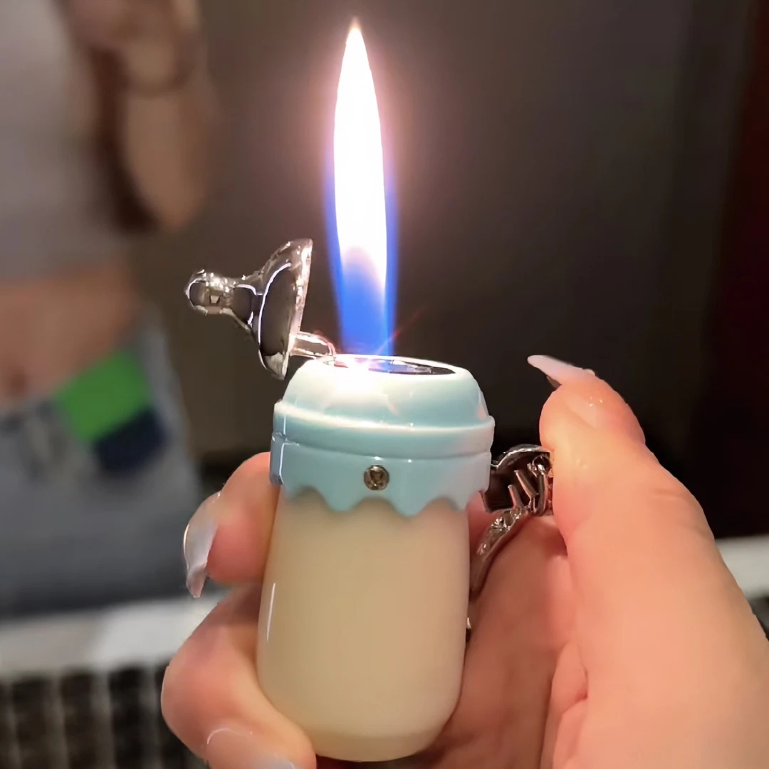 网红新款创意个性可爱迷你奶瓶打火机挂件送男女友礼物便携卡通