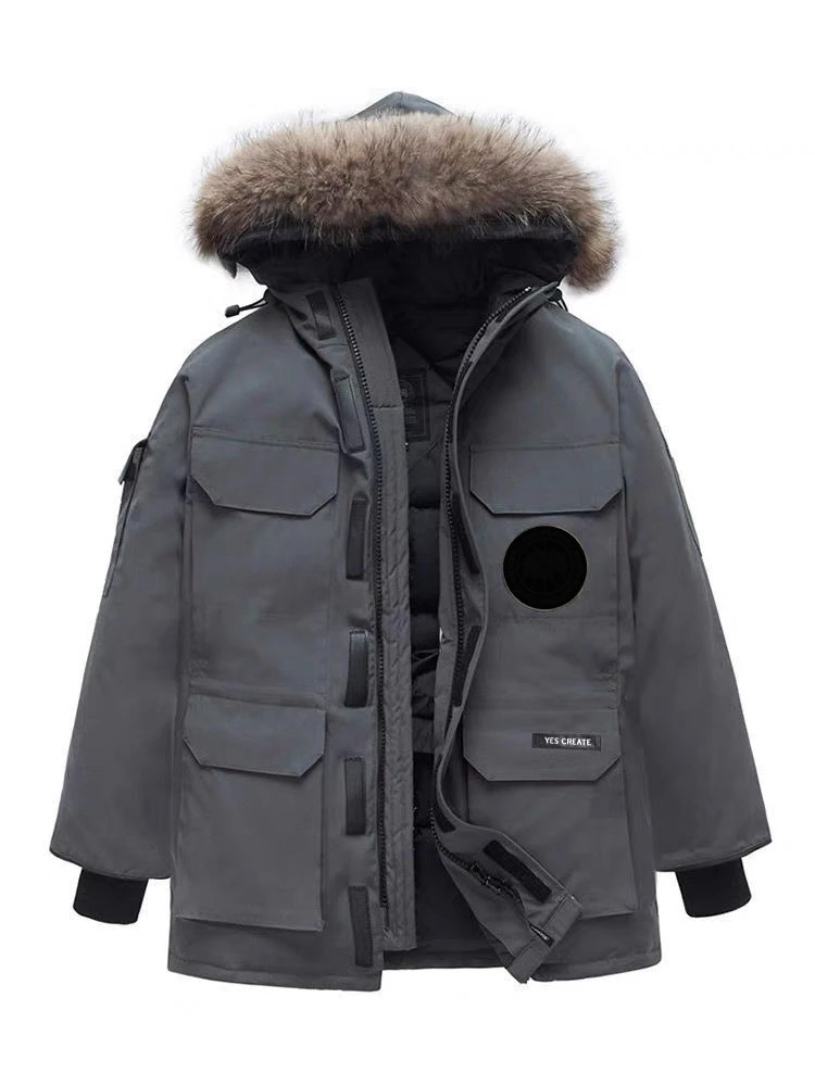 大码鸭羽绒服男女情侣派克工装羽绒服中长款2025冬季新款加厚宽松