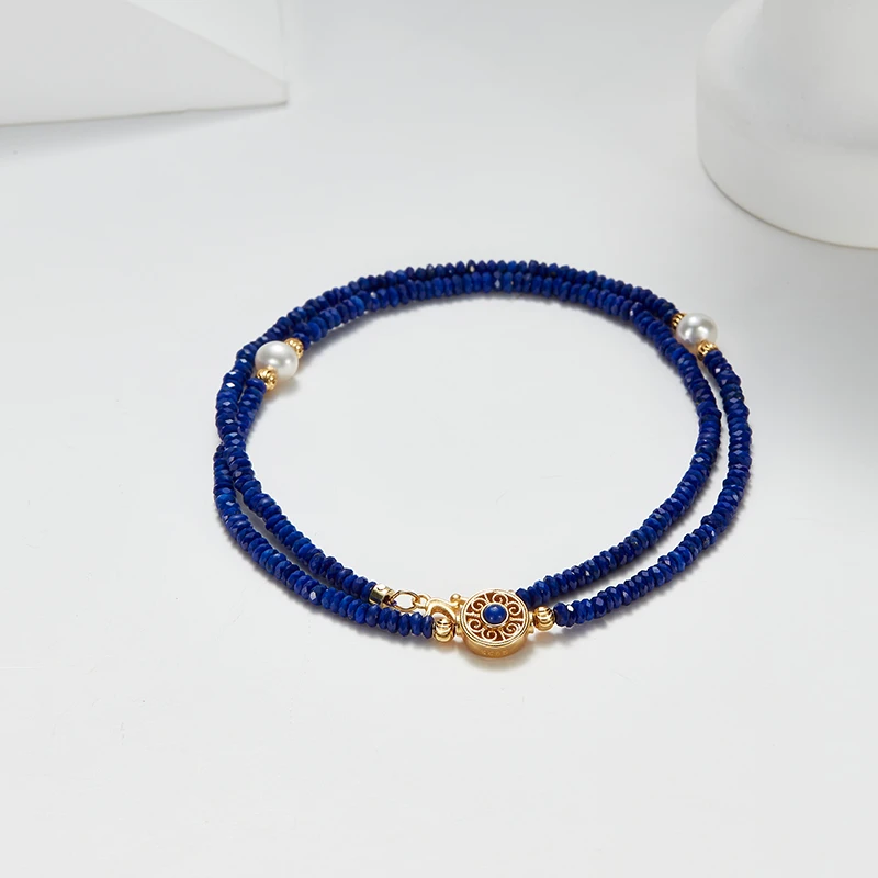 ECI【星海珠韵】青金石项链淡水珍珠串珠小众珠宝满分礼物好礼