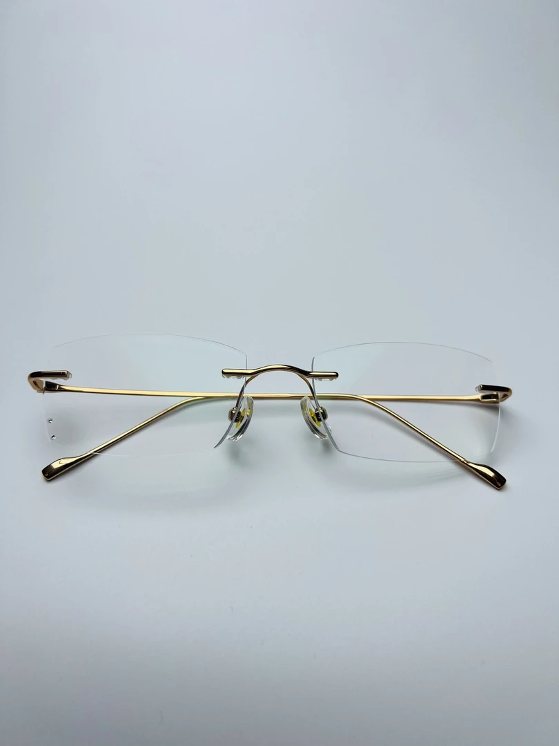 4号超轻无框近视眼镜框男钛变色镜片精致儒雅商务时尚平光