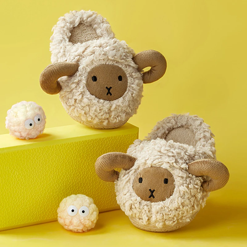 儿童拖鞋室内家居毛毛鞋秋冬棉拖鞋冬季棉鞋男童女童防滑宝宝拖鞋