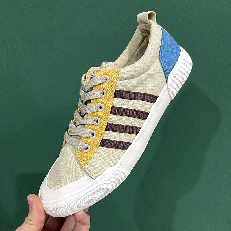 23123 透气休闲拼色帆布鞋男鞋韩版百搭轻便软底布鞋板鞋男潮鞋