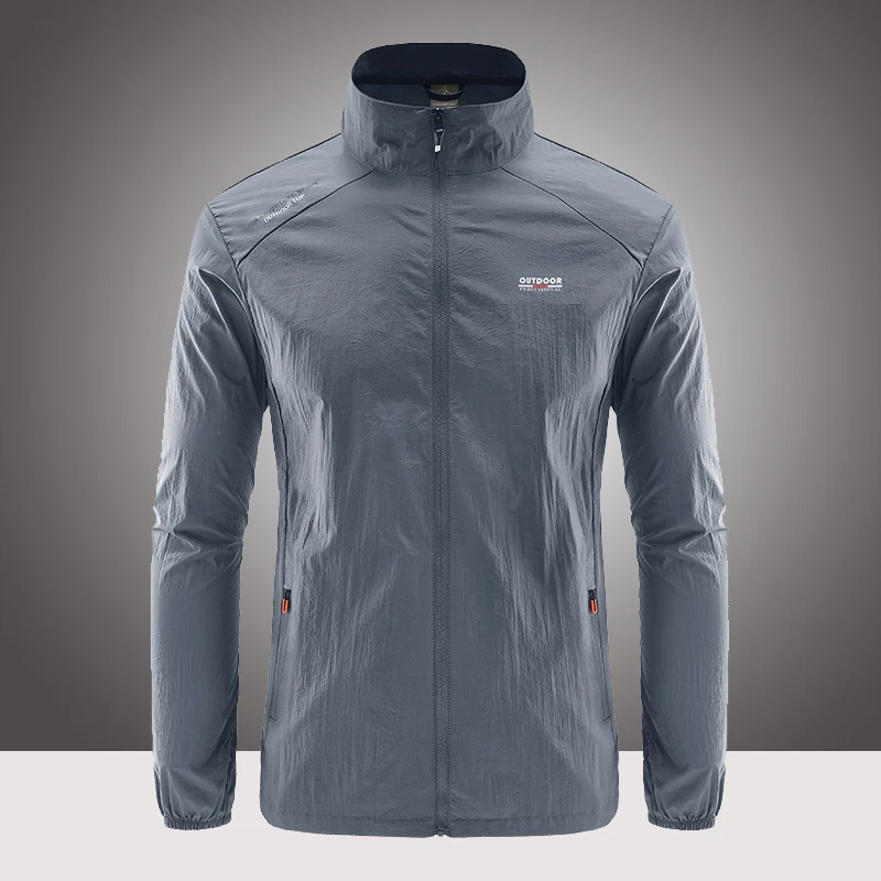 防晒衣男超薄户外运动透气舒适立领无帽皮肤衣休闲上衣薄款外套潮