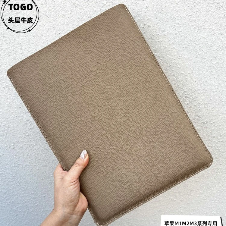 TOGO头层牛皮苹果电脑包13寸M1air14寸m2pro真皮笔记本内胆包便携