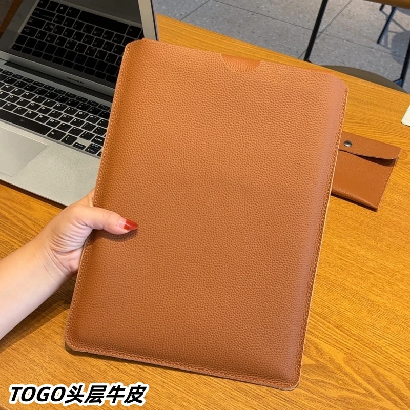 头层牛皮苹果笔记本电脑包M2M3芯片保护套2024年新款M4内胆包防水