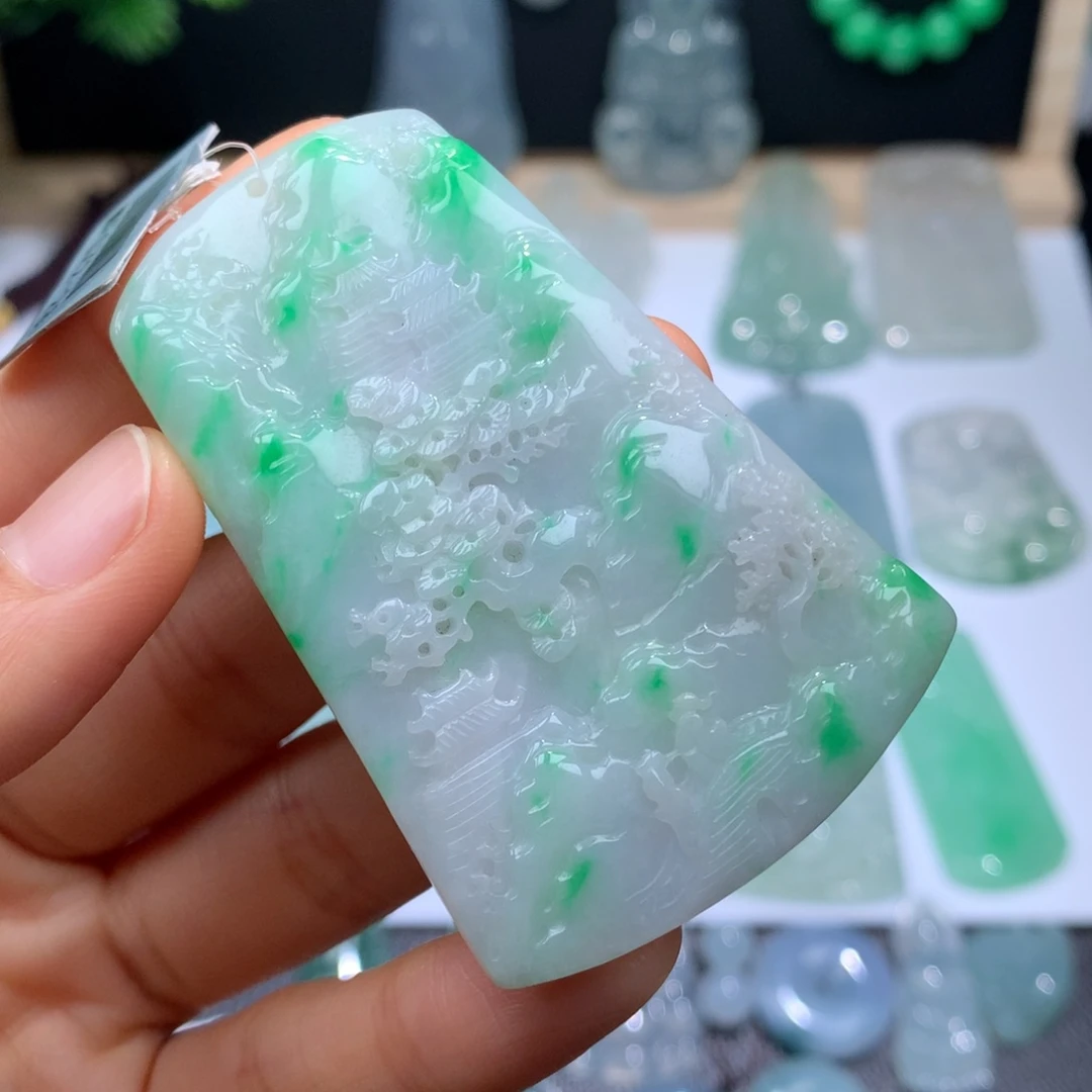 定制翡翠未镶嵌天然翡翠挂件
