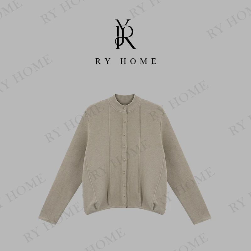 【容雨RYHOME】温柔棉纺立体结构郁金香型针织开衫243C1319