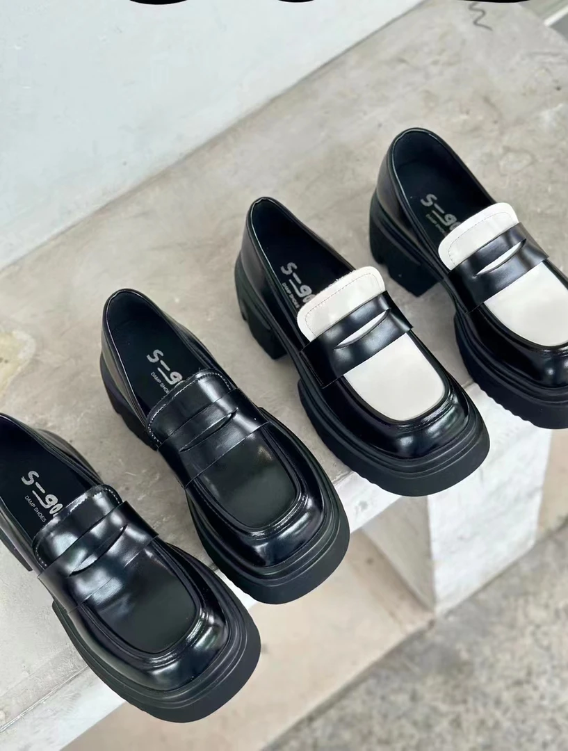 诗涵家 真皮厚底时尚乐福鞋632