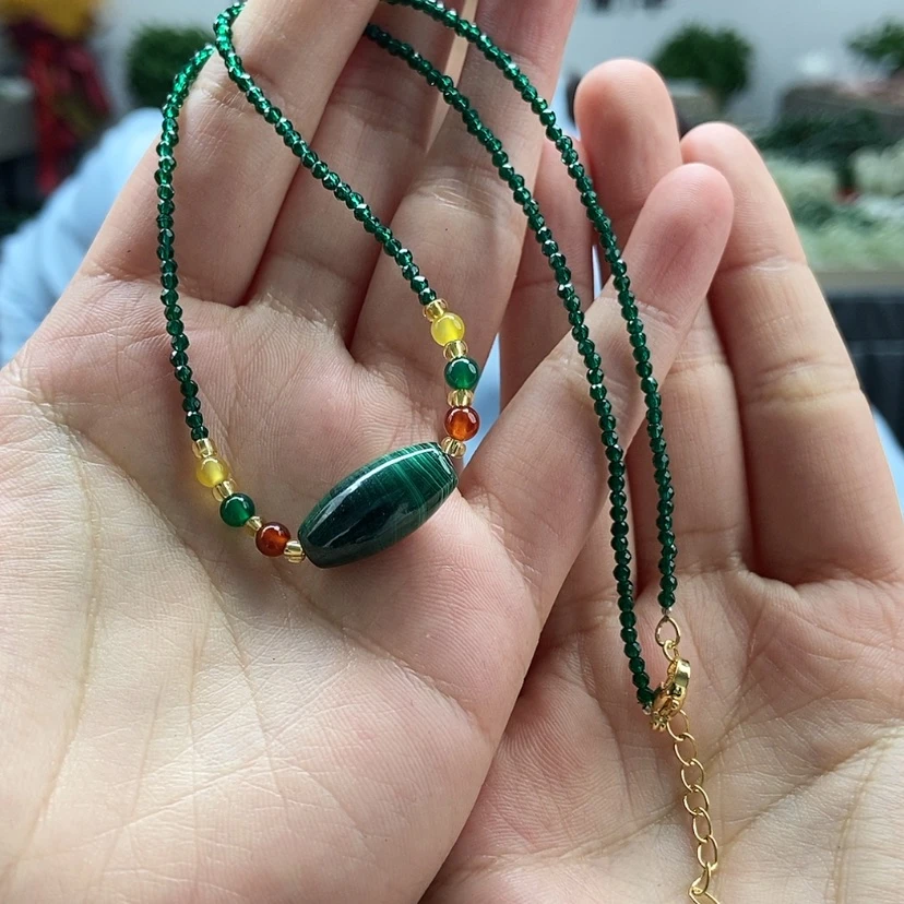 【闪购商品】孔雀石颈饰颜色纹路多样性发货拍一发一未镶嵌