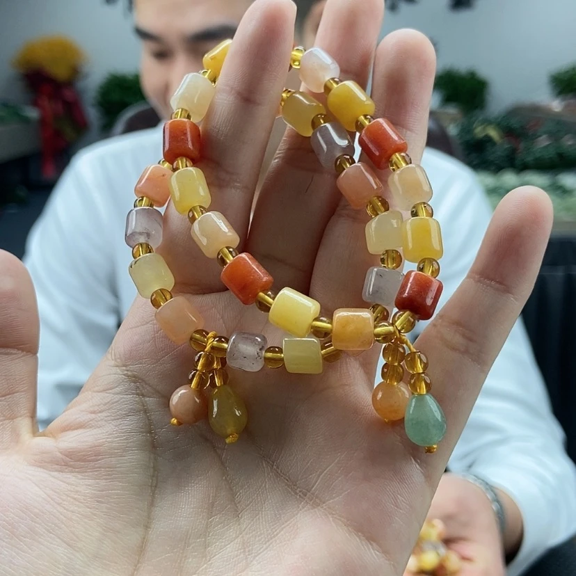 【闪购商品】石英质玉（金丝玉）手串颜色纹路多样性发拍一发一未镶嵌