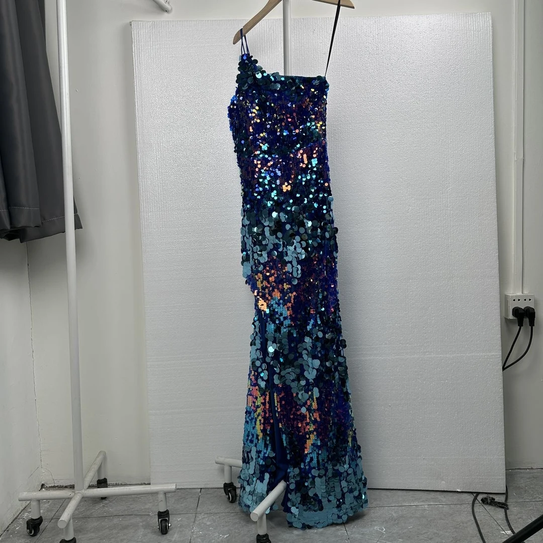 359斜肩女装休闲吊带连衣裙夏季百搭裙长裙气质显瘦时尚中长裙