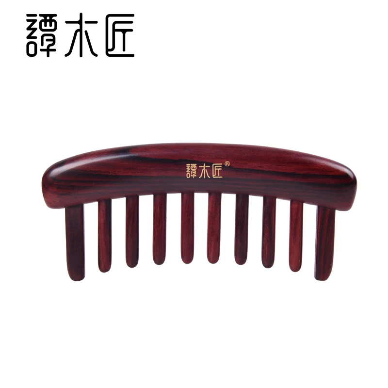 谭木匠新品按摩梳润和天然红木材质护理女性头发背部便携木梳子