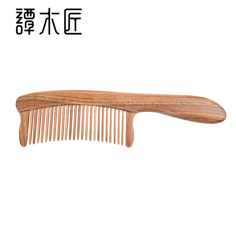谭木匠七夕节新品礼盒绿檀镶齿梳子云中长柄梳按摩护发送女友礼品