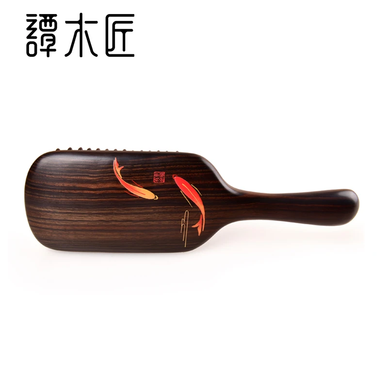 谭木匠母亲节新品护发梳锦鲤黑檀材质送妈妈送女友节日礼品木梳子