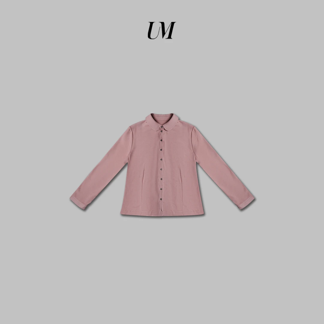 【U.M】翻领排扣轻职场保暖衬衫