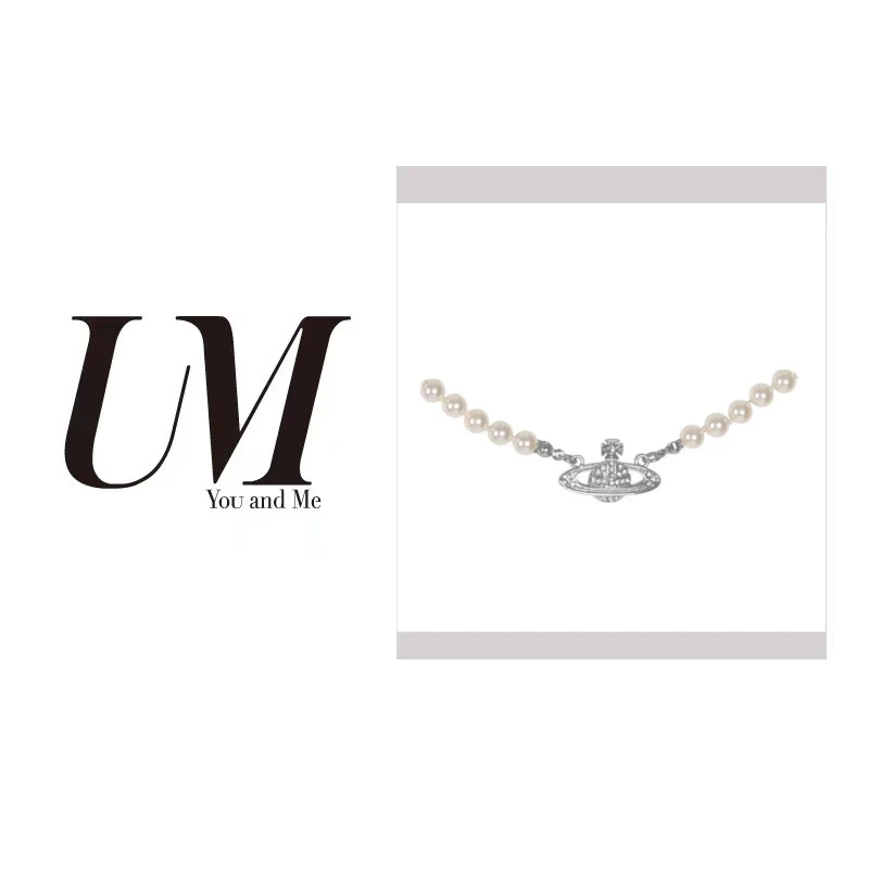 铜合金项链 【U.M】西太后土星水滴气质设计师项链小众简约