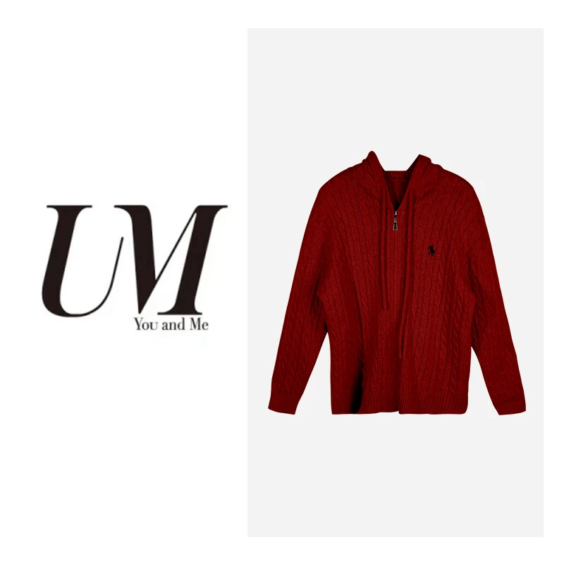 【U.M】开衫麻花连帽战马休闲百搭