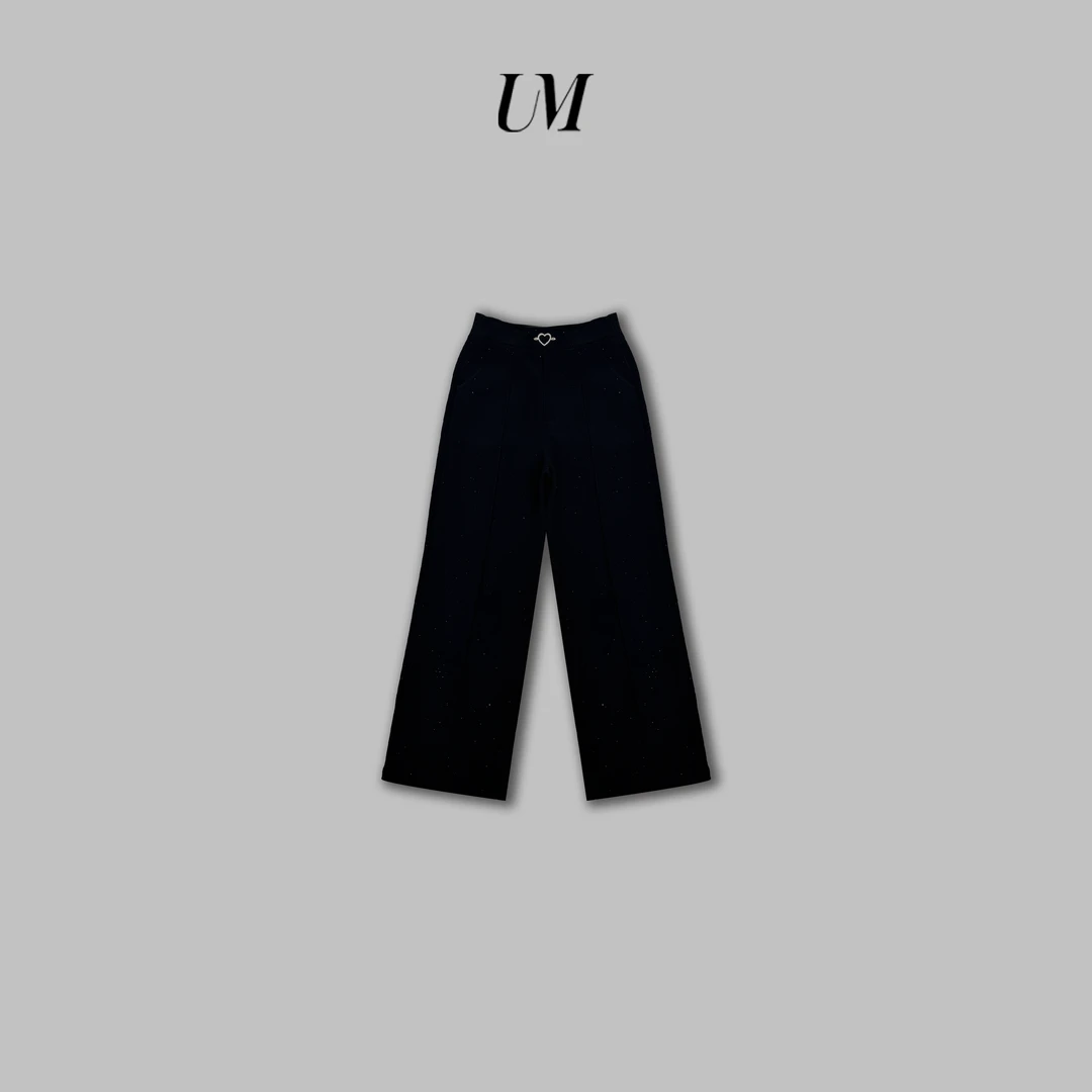 【U.M】满天星小直筒休闲西装小黑裤舒适显瘦高级压缩绒