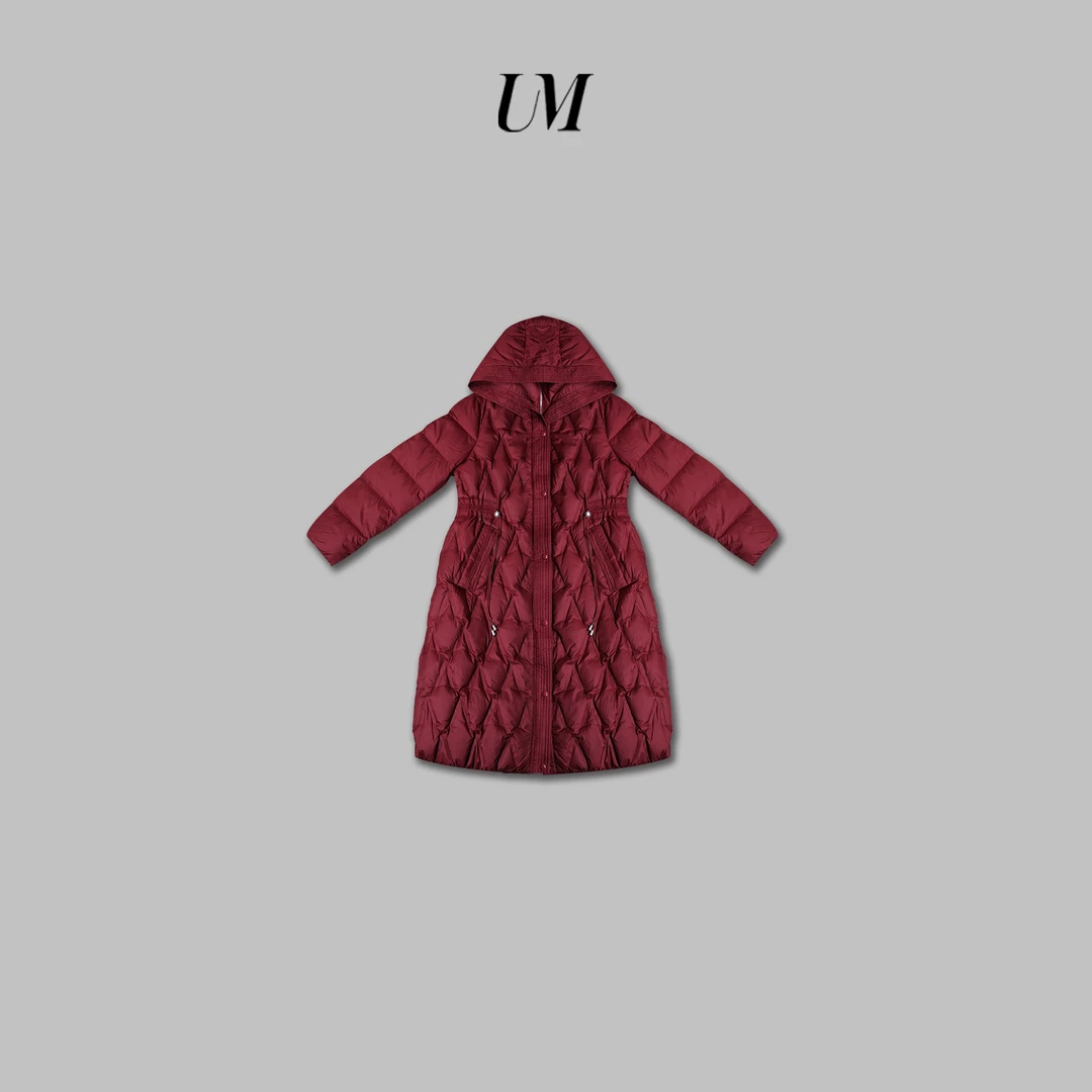 【U.M】轻奢连帽羽绒服长款601003鸭绒服