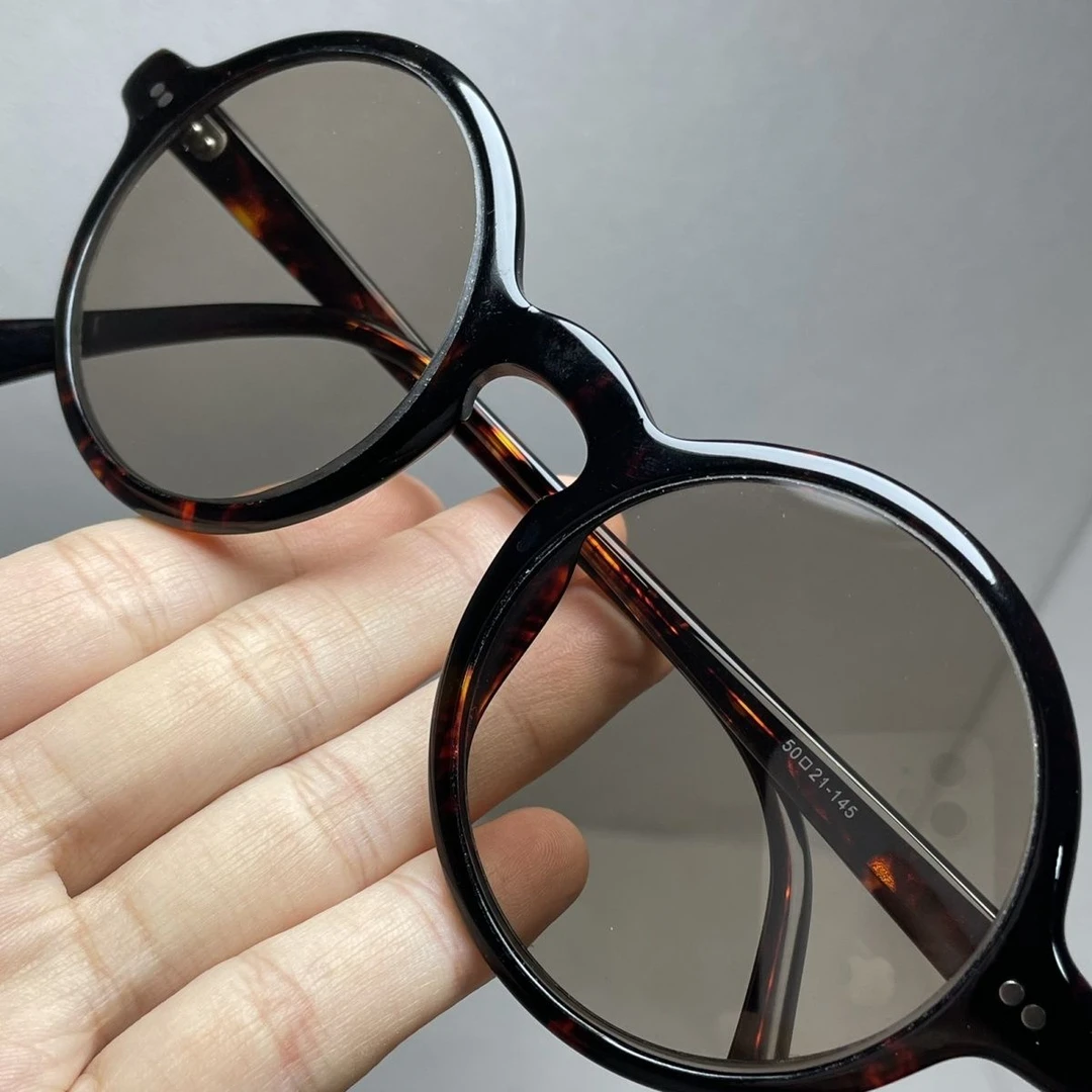 赛璐璐黑芦花超轻板材复古圆 防辐射抗疲劳 清凉润目水晶眼镜