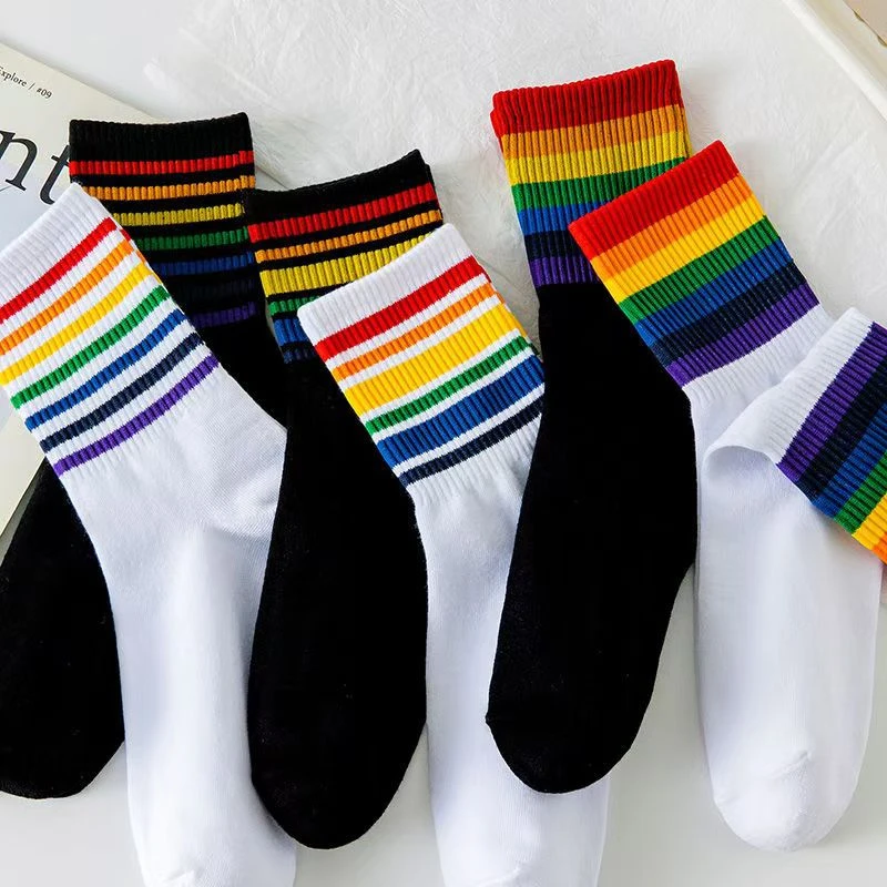 主播同款彩虹袜